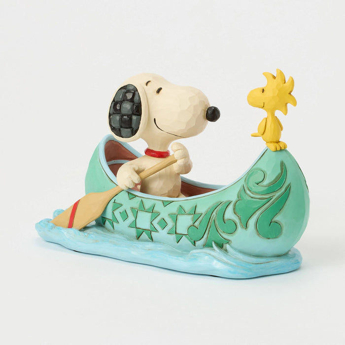 Enesco Snoopy And Woodstock In Canoe