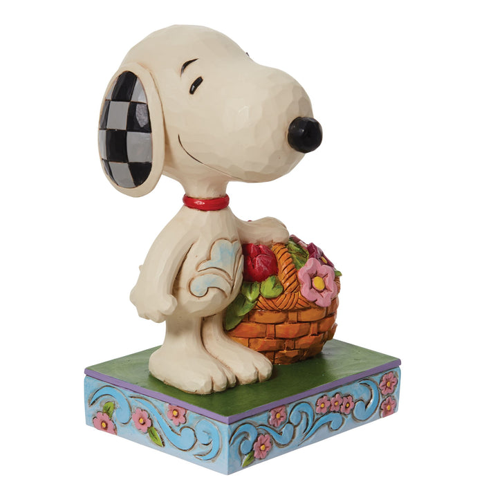 Enesco Snoopy Basket Of Tulips