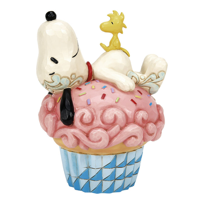 Enesco Snoopy Laying on Cupcake