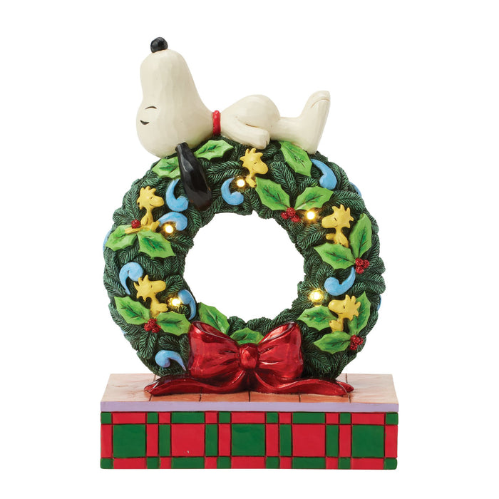 Enesco Snoopy Sleeping on LED Wreath