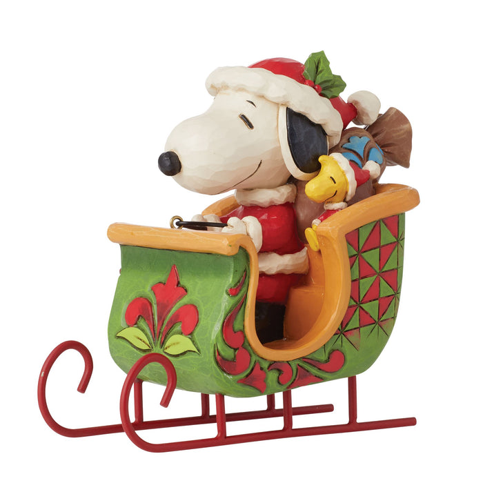 Enesco Snoopy & Woodstock in Sleigh