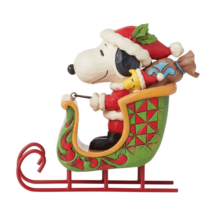 Enesco Snoopy & Woodstock In Sleigh