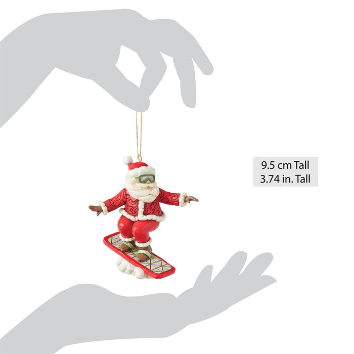 Enesco Snowboarding Santa Ornament