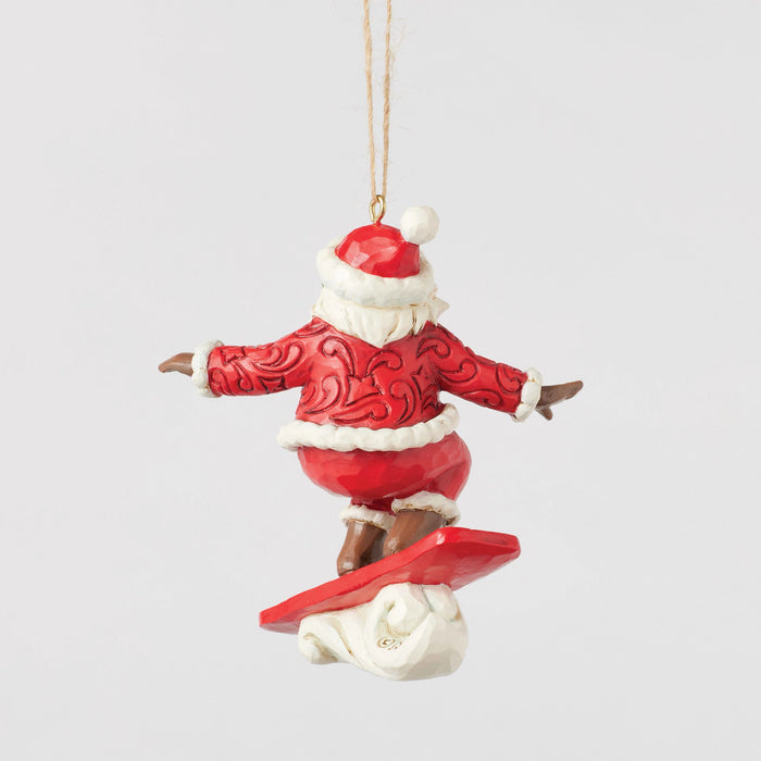 Enesco Snowboarding Santa Ornament