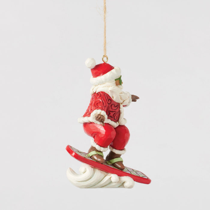 Enesco Snowboarding Santa Ornament