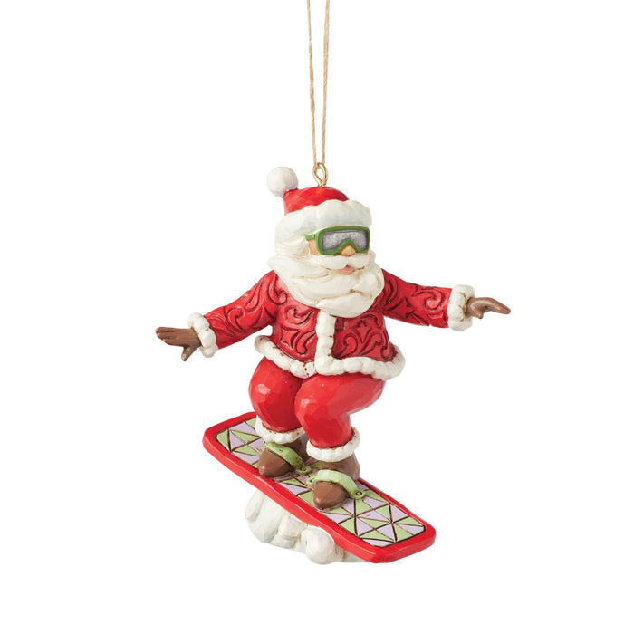 Enesco Snowboarding Santa Ornament