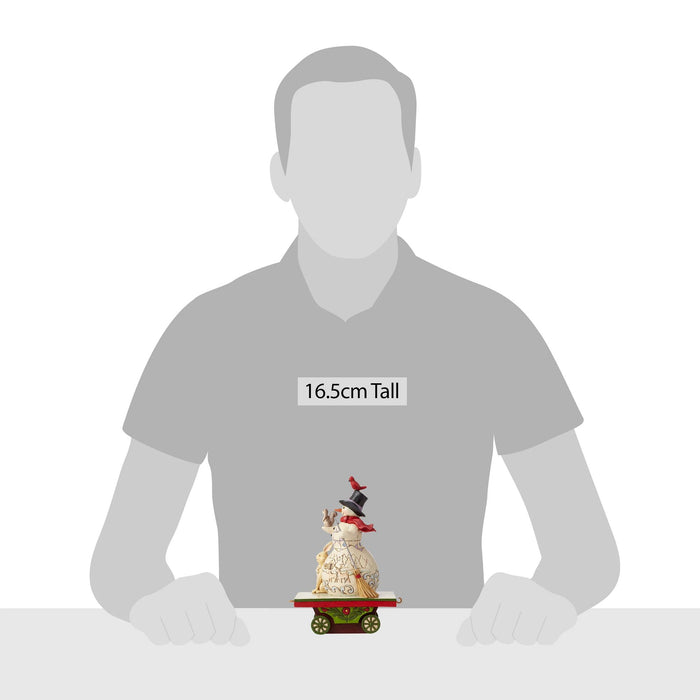Enesco Snowman On Train Car