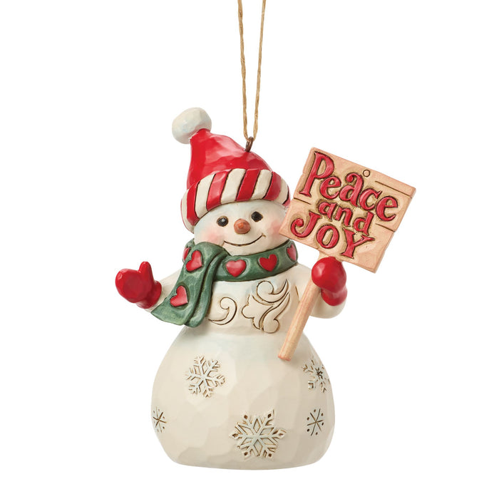 Enesco Snowman Peace & Joy Sign Orn