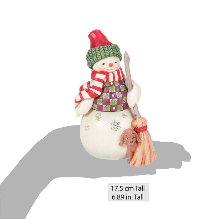 Enesco Snowman With Dog Peeking Fig