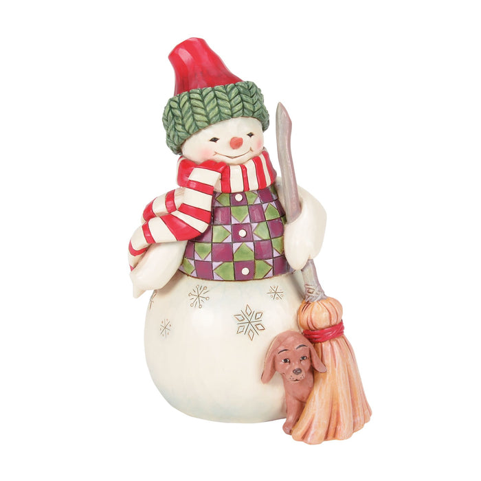Enesco Snowman with Dog Peeking Fig