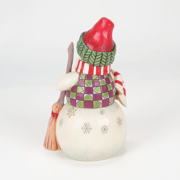 Enesco Snowman With Dog Peeking Fig