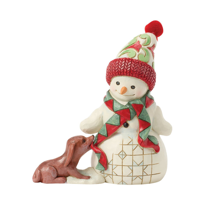 Enesco Snowman with Dog & Scarf Pint