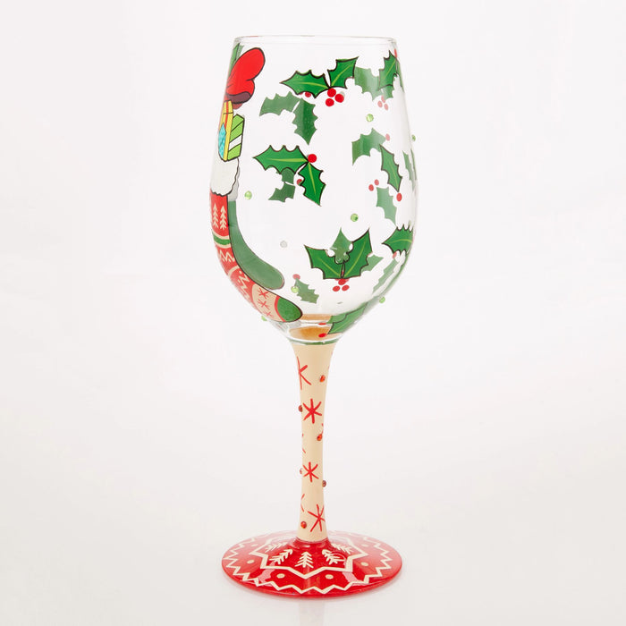 Enesco Stockings With Care Wine Glass
