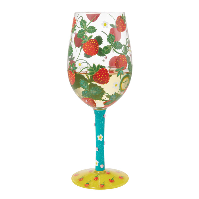 Enesco Strawberry Patch Wine Glass