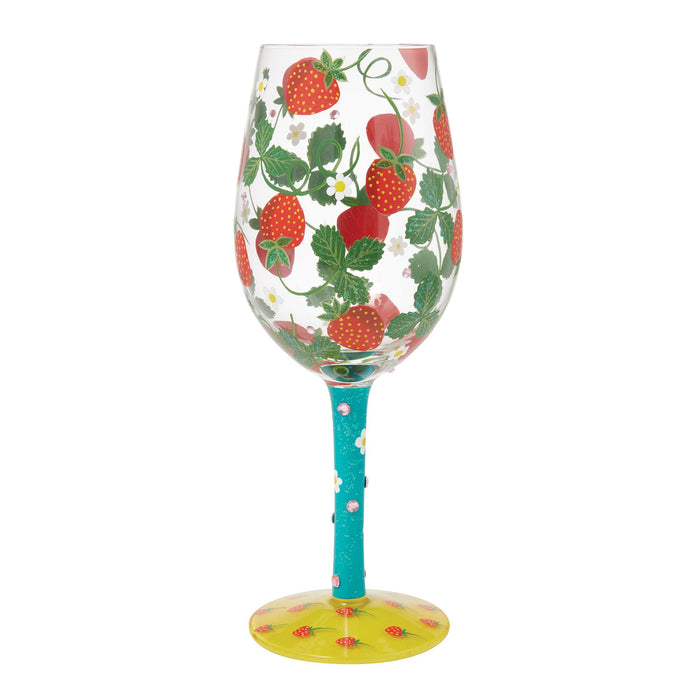 Enesco Strawberry Patch Wine Glass
