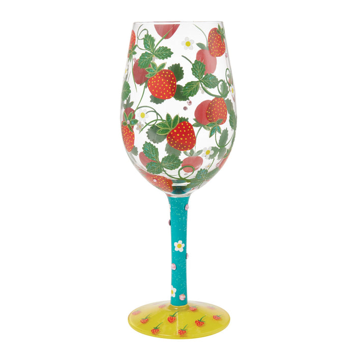 Enesco Strawberry Patch Wine Glass