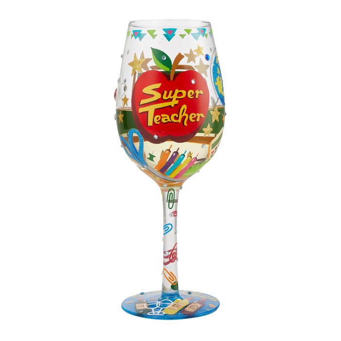 Enesco Super Teacher Wine Glass