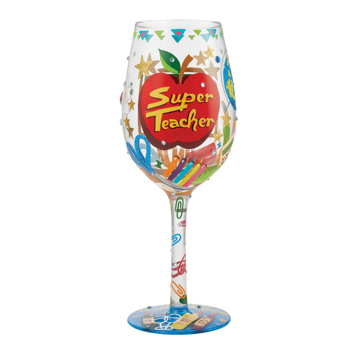 Enesco Super Teacher Wine Glass