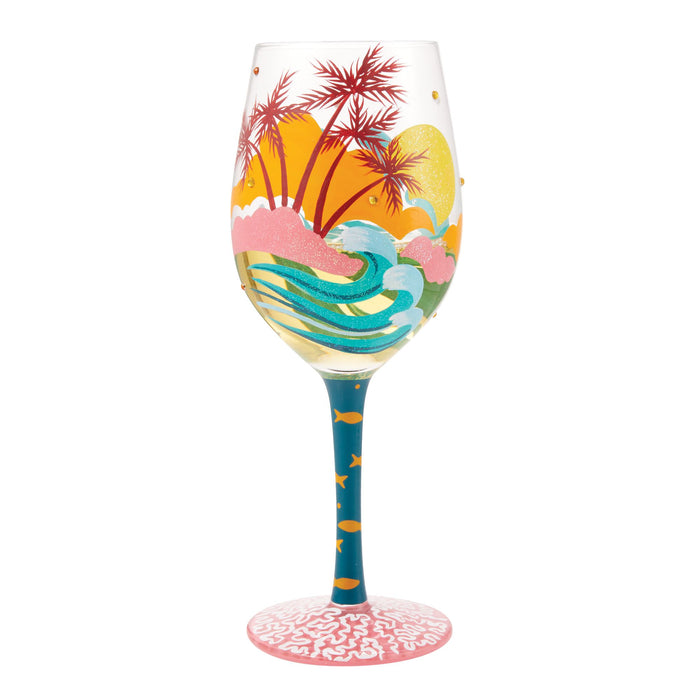 Enesco Tropcial Getaway Wine Glass