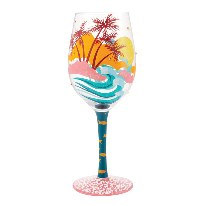 Enesco Tropcial Getaway Wine Glass