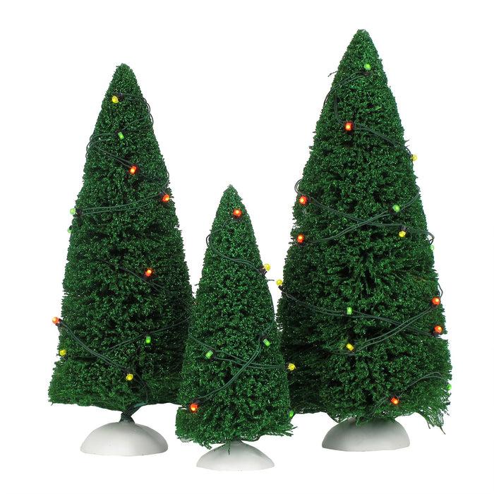 Enesco Twinkling Lit Trees Green