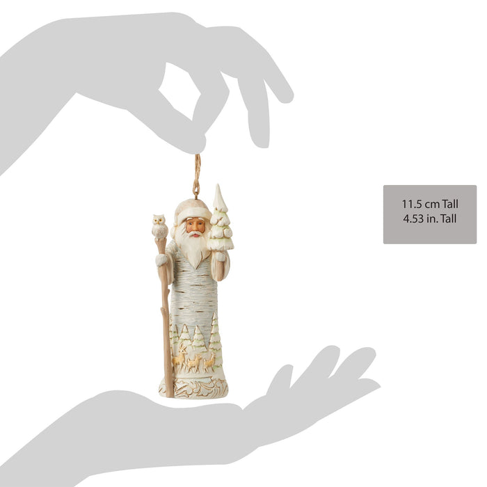 Enesco Wdlnd Birch Bark Santa Orn
