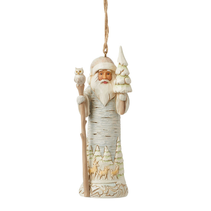 Enesco Wdlnd Birch Bark Santa Orn
