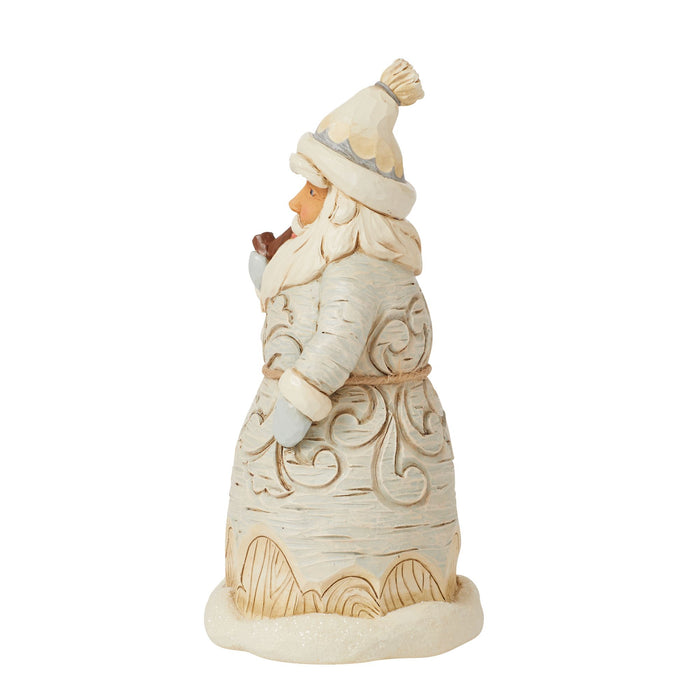 Enesco Wdlnd Carved Santa Pipe Fig