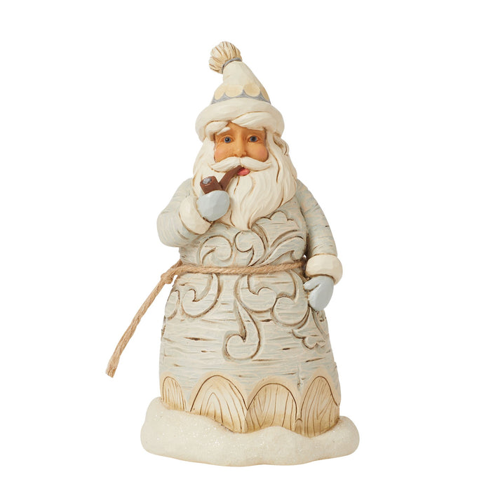 Enesco Wdlnd Carved Santa Pipe Fig
