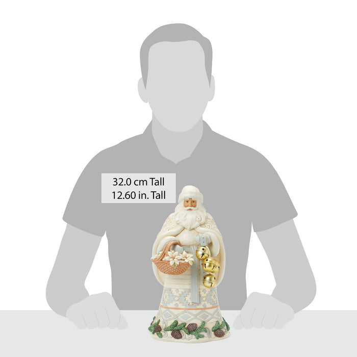 Enesco Wdlnd Santa Bkt And Bells Fig