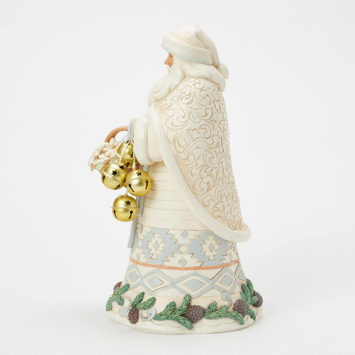 Enesco Wdlnd Santa Bkt And Bells Fig