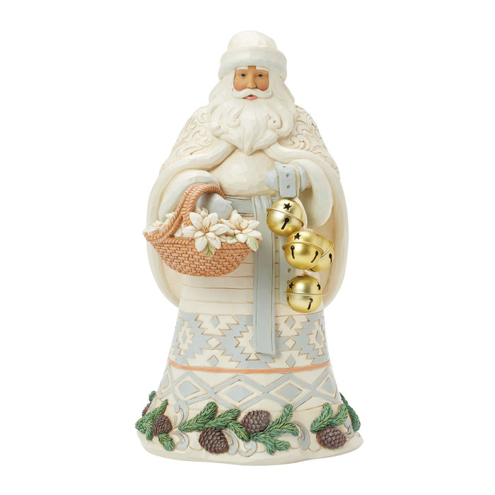 Enesco Wdlnd Santa Bkt and Bells Fig