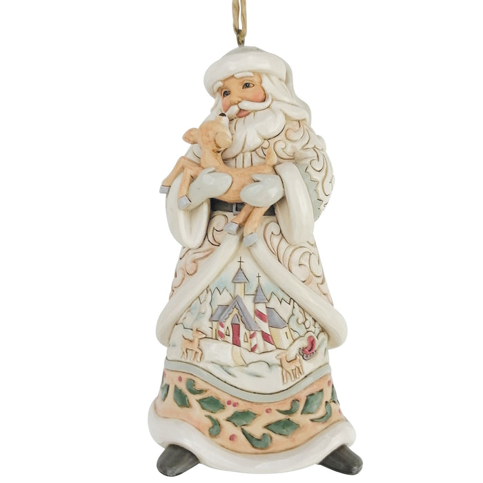 Enesco Wdlnd Santa Holding Fawn Orn