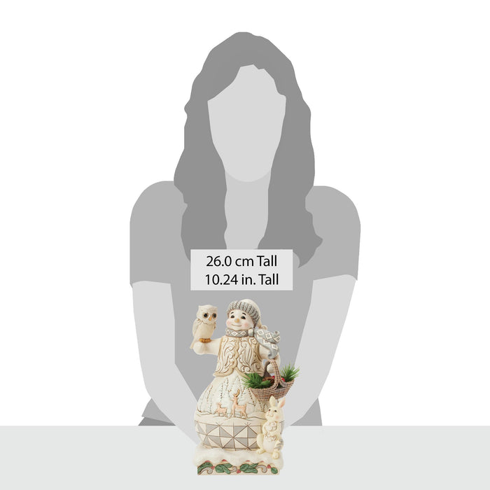 Enesco Wdlnd Snowman With Basket Fig