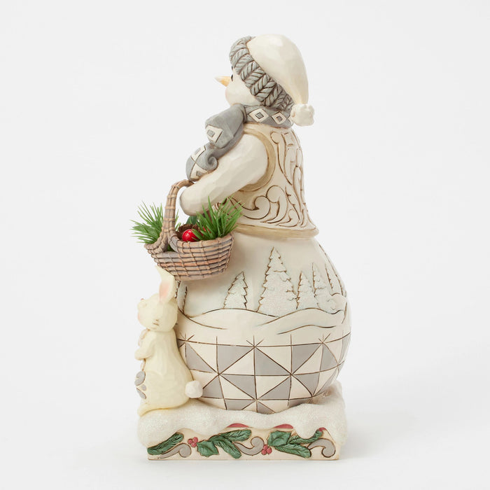 Enesco Wdlnd Snowman With Basket Fig
