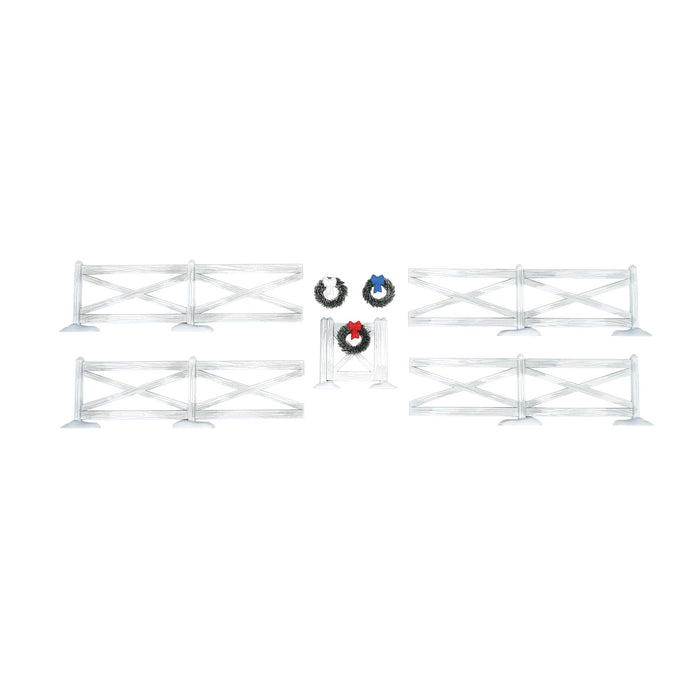 Enesco White Crossbuck Fence Set