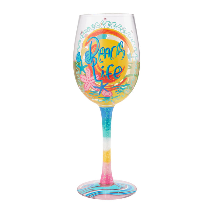 Enesco Wine Glass Beach Life