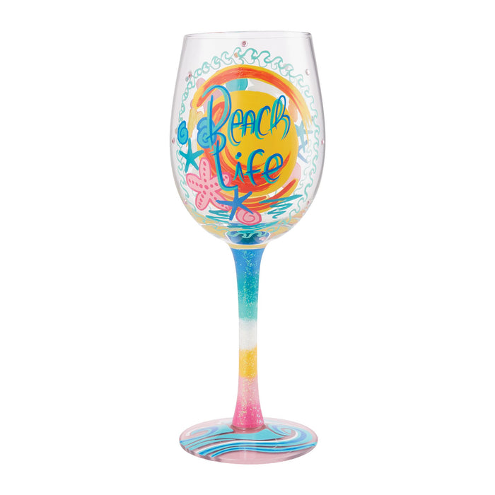 Enesco Wine Glass Beach Life