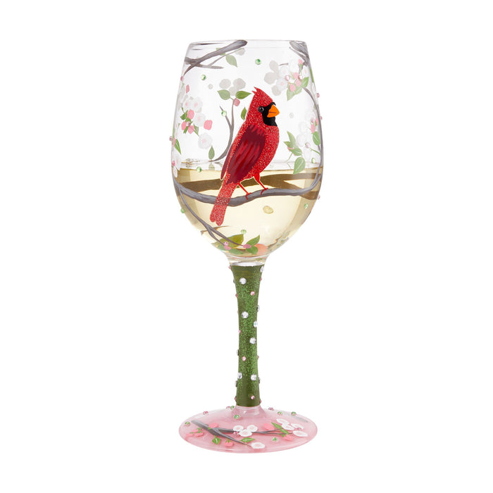 Enesco Wine Glass Cardinal Beauty