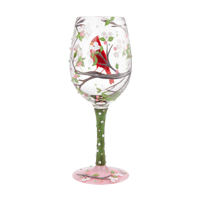 Enesco Wine Glass Cardinal Beauty