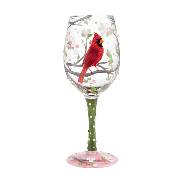 Enesco Wine Glass Cardinal Beauty