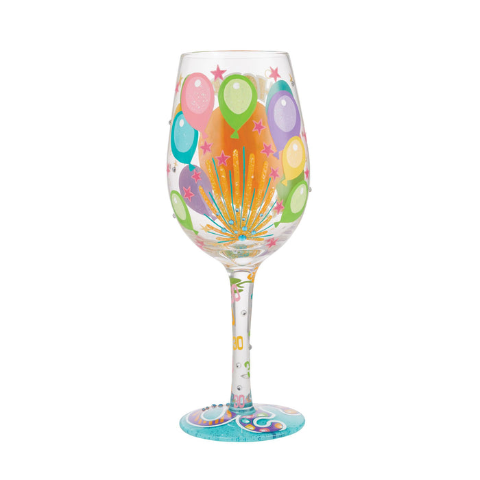 Enesco Wine Glass Happy 30th Birthday