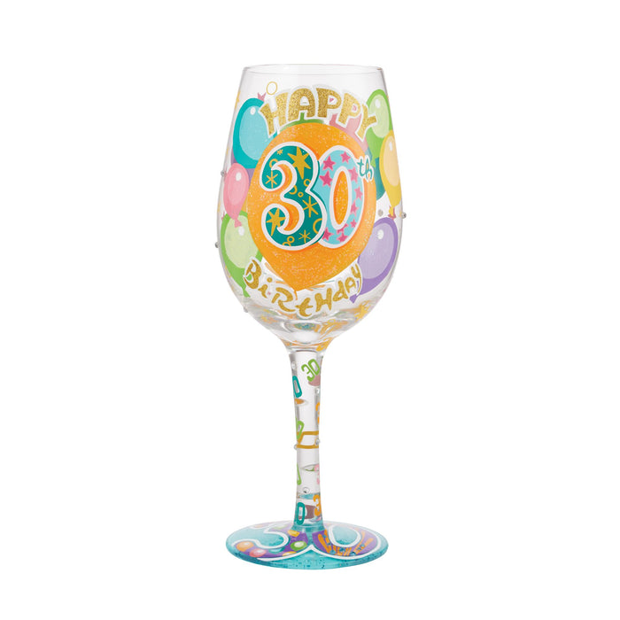 Enesco Wine Glass Happy 30th Birthday