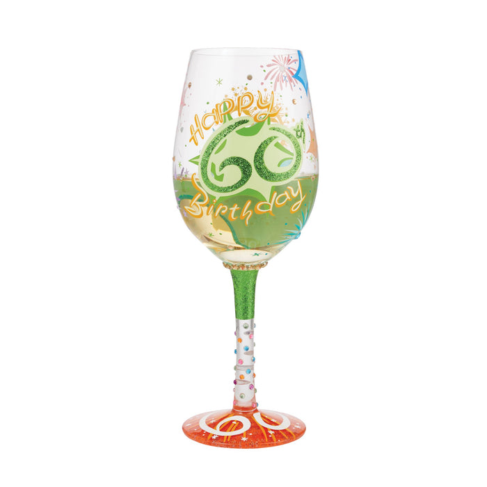 Enesco Wine Glass Happy 60th Birthday