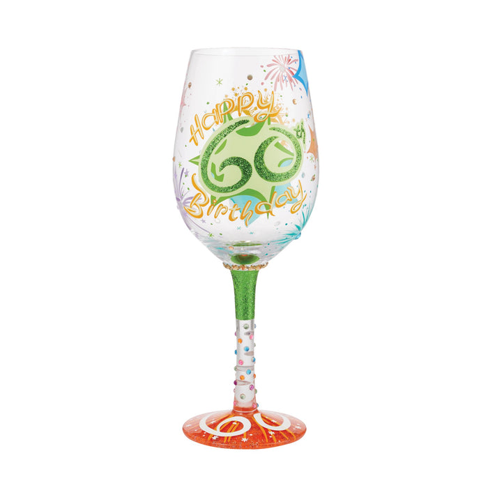 Enesco Wine Glass Happy 60th Birthday