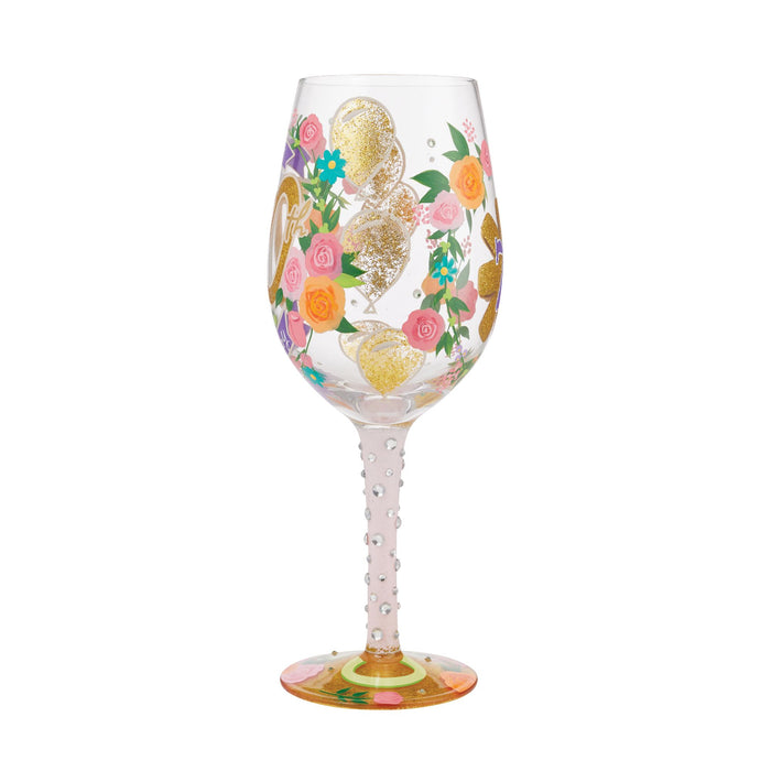 Enesco Wine Glass Happy 70th Birthday