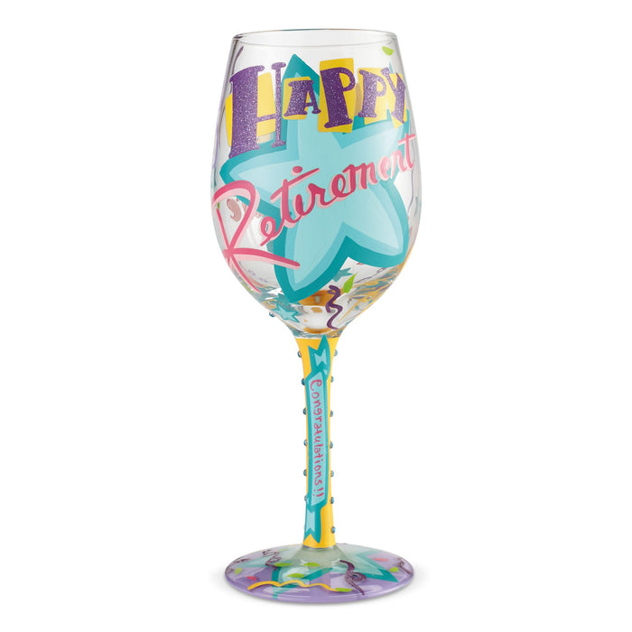 Enesco Wine Glass Happy Retirement