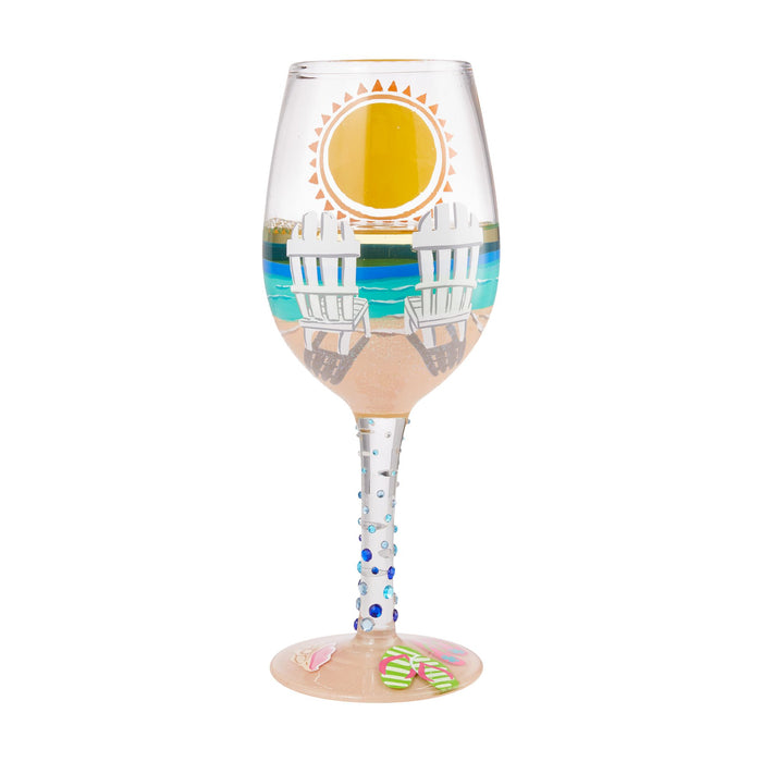 Enesco Wine Glass Sun On The Beach