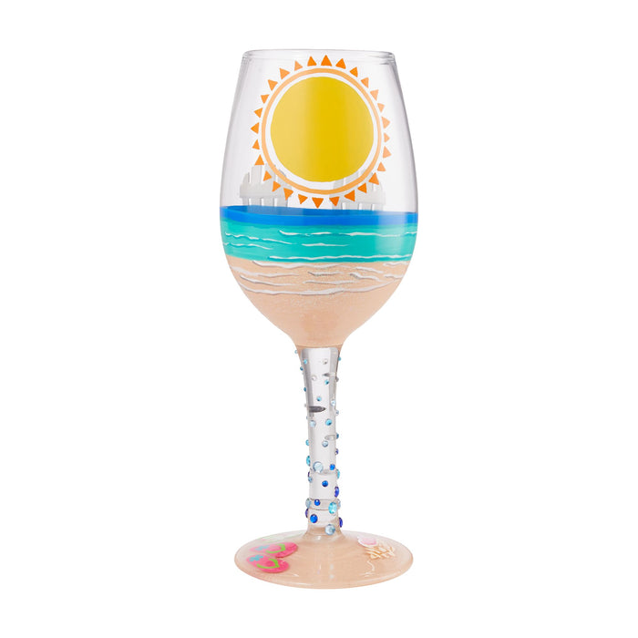 Enesco Wine Glass Sun On The Beach