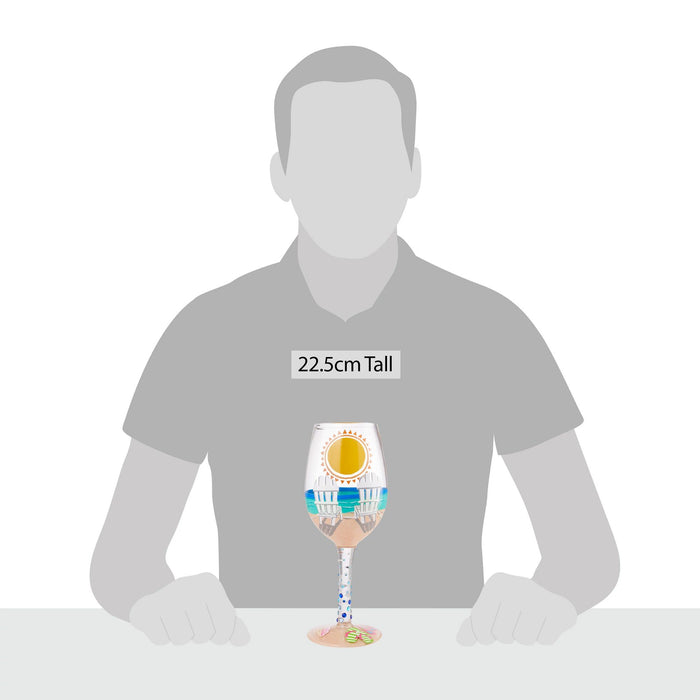 Enesco Wine Glass Sun On The Beach